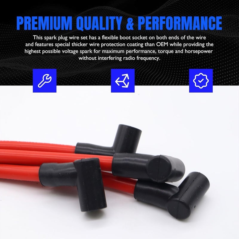 OXCANO 18-8839 4pcs 0mm Lead Wire Spark Plug Compatible with Johnson Evinrude 90 115 HP Outboard Engines Replacement for 9-28092 - Image 4